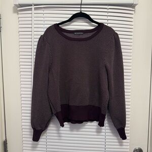 Adrianna Papell Burgundy Crew Neck Sweater